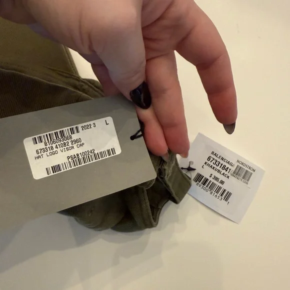 Balenciaga Khaki Green Baseball Cap - Picture 7 of 7